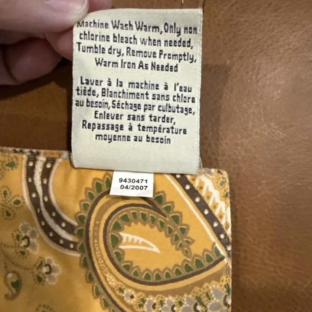 Pottery Barn Mustard Yellow Ivory Floral Paisley Linen Blend Placemats-Set of 4